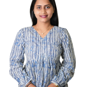 Navy blue with white striped short kurti